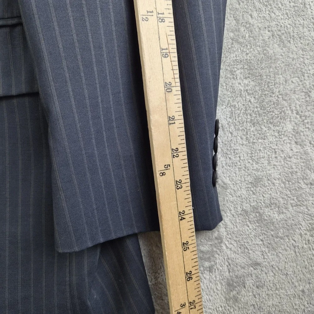 Kenneth Cole Blazer Jacket Mens Black Pinstripe 3 Buttons Sport Coat Made In USA